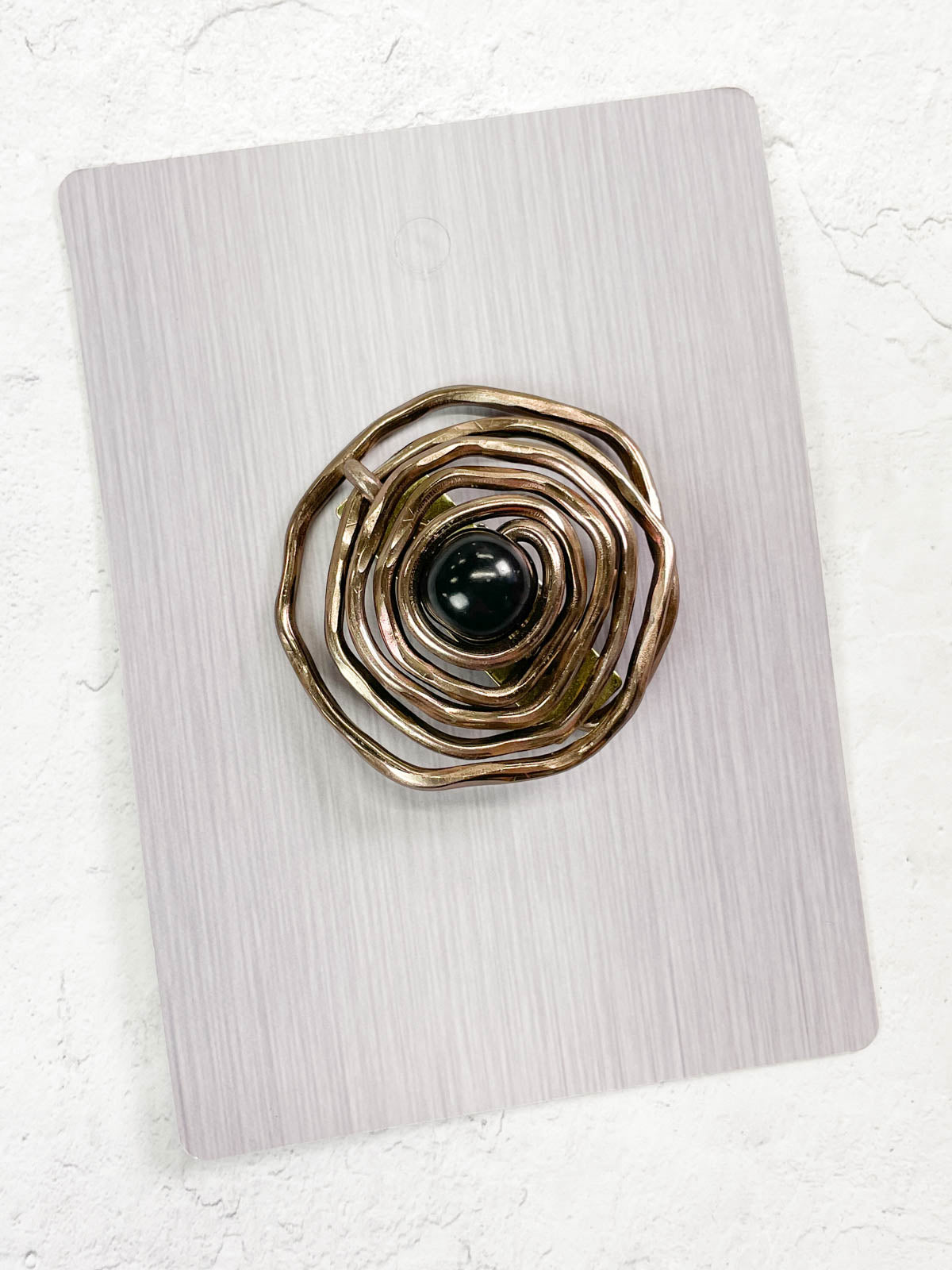 OC Jewelry Tagua Jam Magnet Brooch Bronze Black Statement Boutique