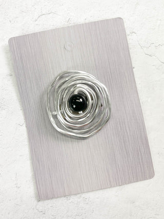 OC Jewelry Tagua Jam Magnet Brooch, Silver/Black - Statement Boutique