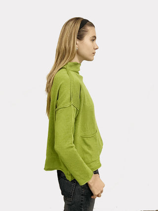 Ozai N Ku Boxy Pocket Sweater, Kiwi - Statement Boutique