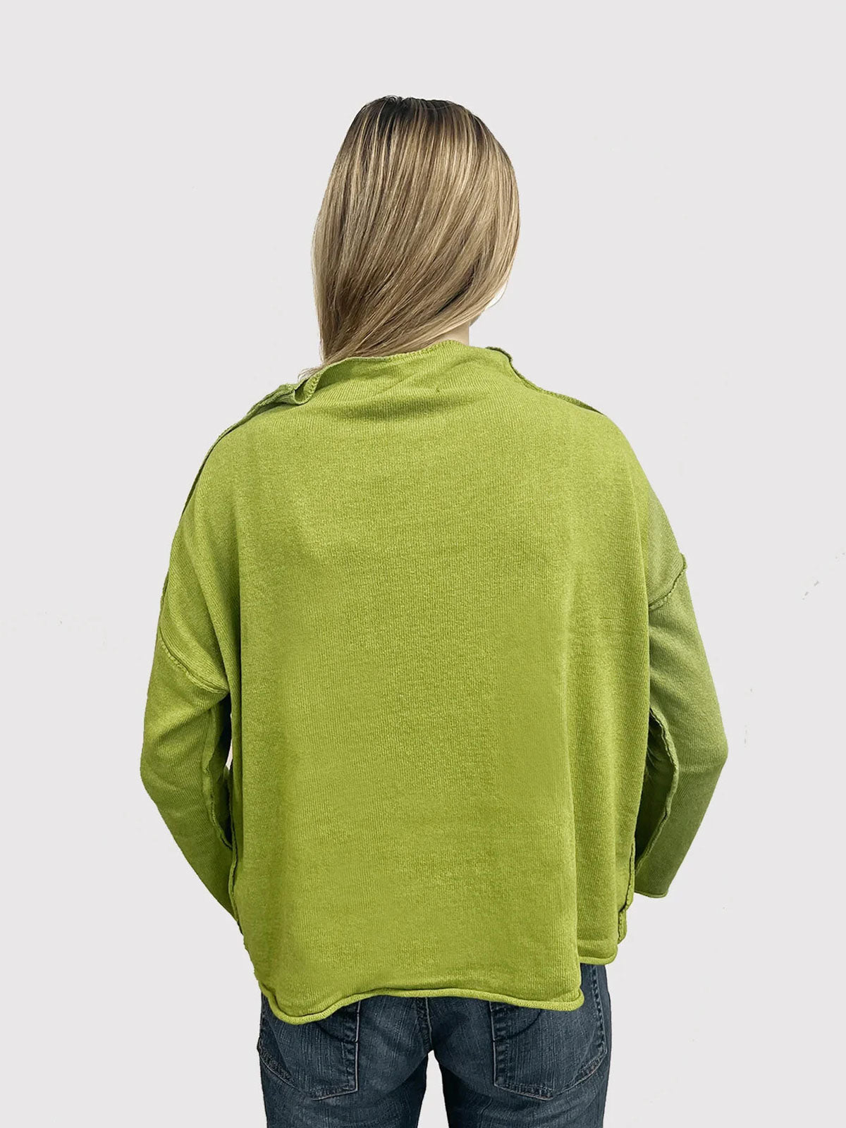 Ozai N Ku Boxy Pocket Sweater, Kiwi - Statement Boutique