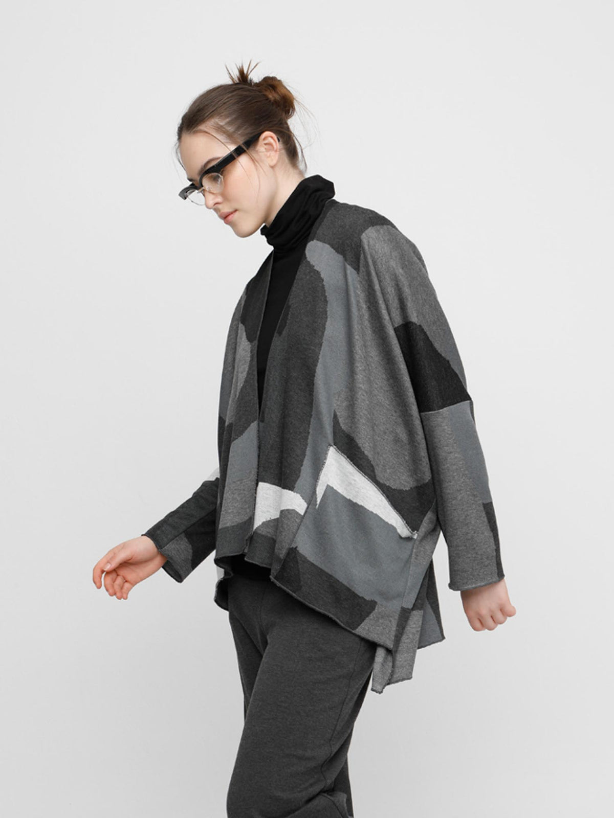 Ozai N Ku Drop Sleeve Open Cardi Jacket, Clouds - Statement Boutique