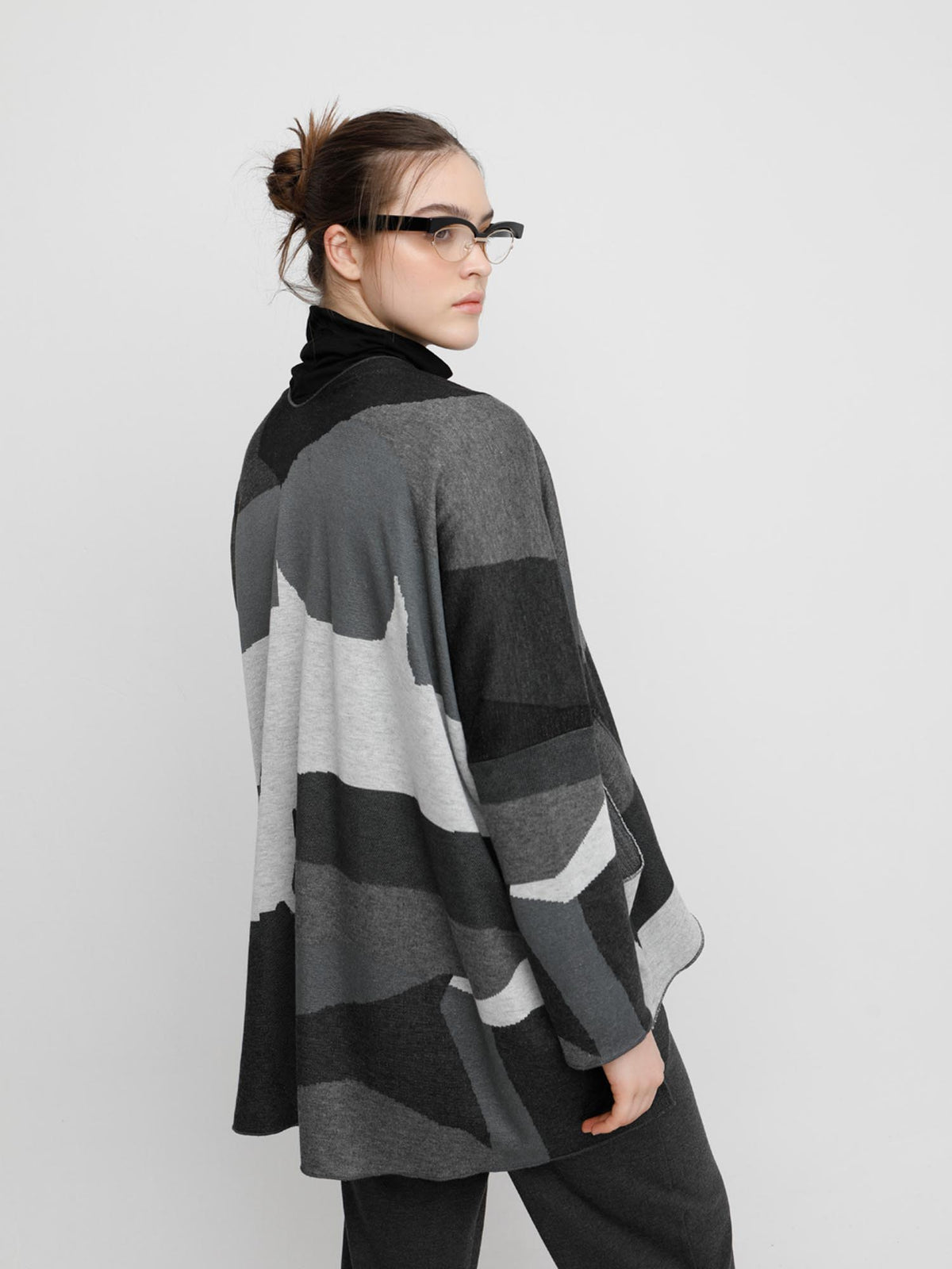 Ozai N Ku Drop Sleeve Open Cardi Jacket, Clouds - Statement Boutique