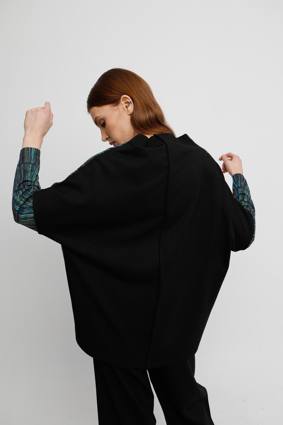 Ozai N Ku Funnel Neck Drop Sleeve Top, Volcano - Statement Boutique