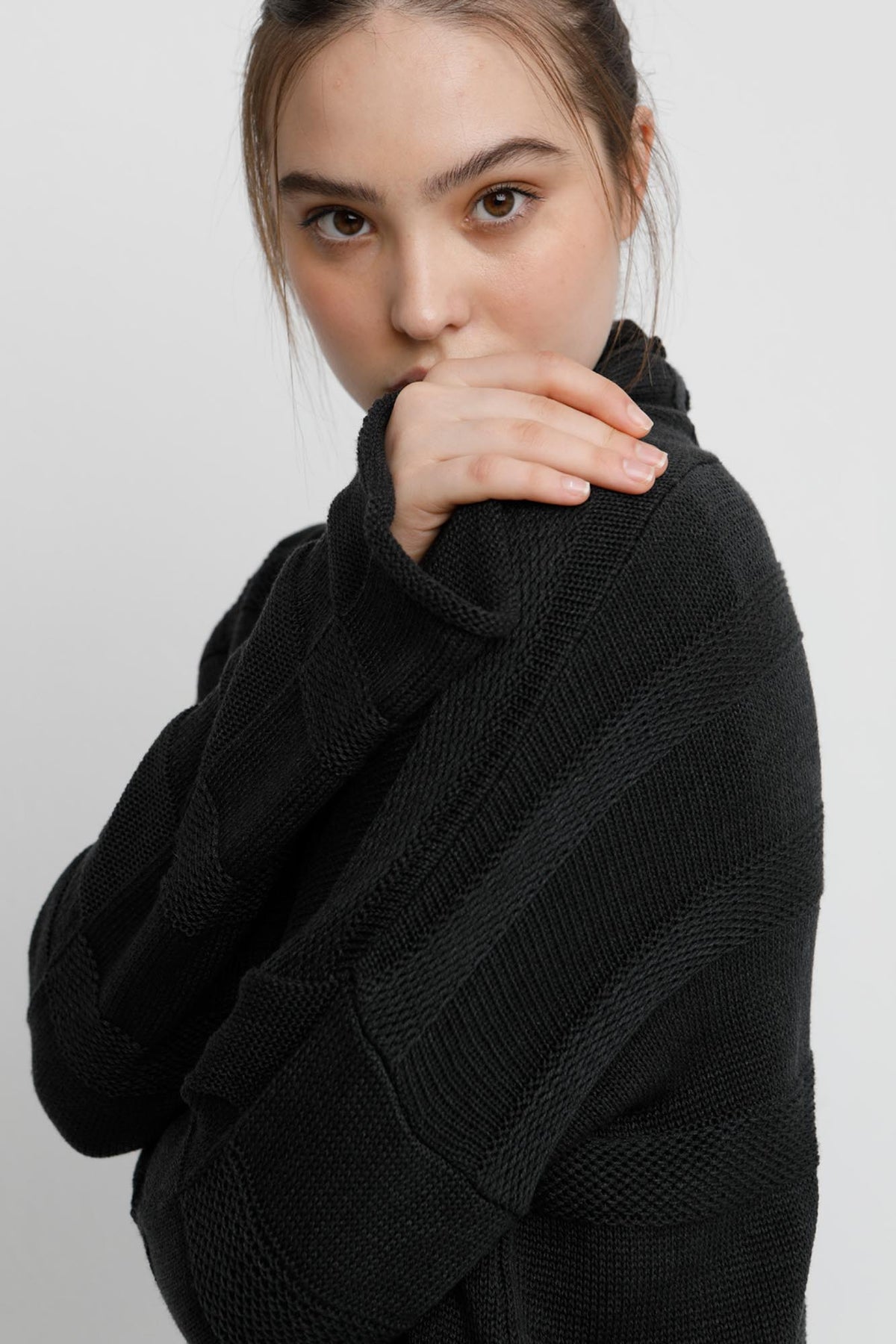 Ozai N Ku Tonal Stripe Cardi Sweater, Charcoal - Statement Boutique