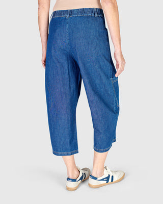 Alembika Pocket Capri Pant, Denim - Statement Boutique
