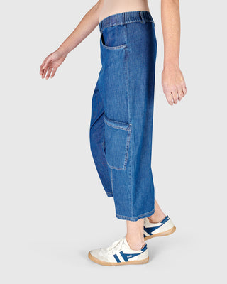 Alembika Pocket Capri Pant, Denim - Statement Boutique