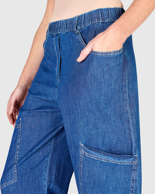 Alembika Pocket Capri Pant, Denim - Statement Boutique