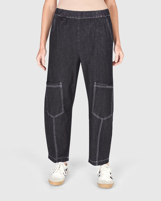 Alembika Papaya Relaxed Pants, Black Denim - Statement Boutique