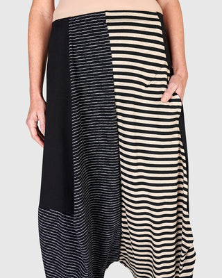Alembika Urban Mixed Harem Pant, Stripes - Statement Boutique