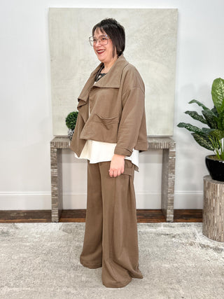French Terry Asymmetrical Jacket, Turtle