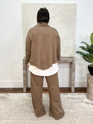 French Terry Asymmetrical Jacket, Turtle