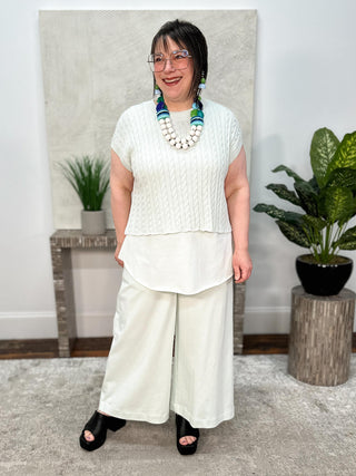 Planet by Lauren G French Terry Flood Pant, Mint - Statement Boutique