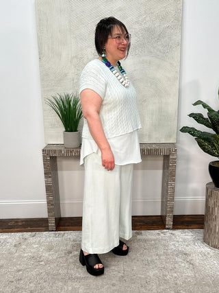 Planet by Lauren G Bateau Cable Sweater, Mint - Statement Boutique