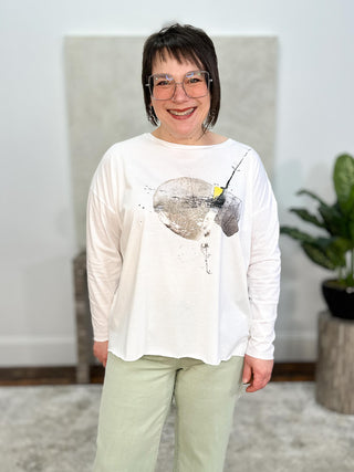 Planet by Lauren G Celestial Boxy T, White - Statement Boutique