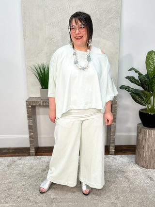 Planet by Lauren G French Terry Flood Pant, Mint - Statement Boutique