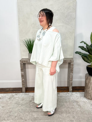 Planet by Lauren G French Terry Flood Pant, Mint - Statement Boutique