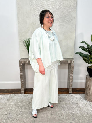 Planet by Lauren G French Terry Flood Pant, Mint - Statement Boutique