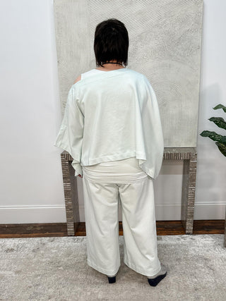 Planet by Lauren G French Terry Flood Pant, Mint - Statement Boutique