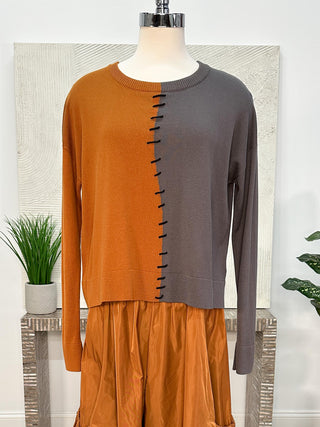 Half Whipped Sweater, Chestnut/Lava