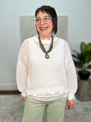 Planet by Lauren G Hamptons Sweater, White - Statement Boutique