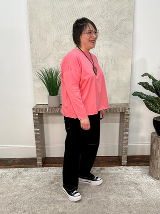 Planet by Lauren G Boxy T, Coral - Statement Boutique