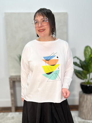 Mid Century T, White/Multi