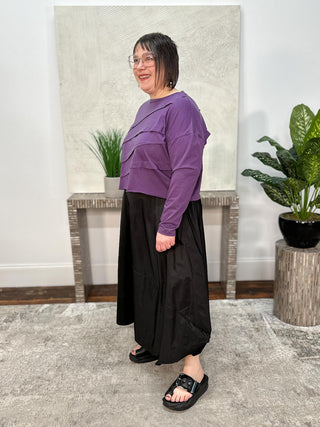 Nylon Architectural Skirt, Black