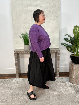 Nylon Architectural Skirt, Black