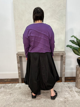 Nylon Architectural Skirt, Black