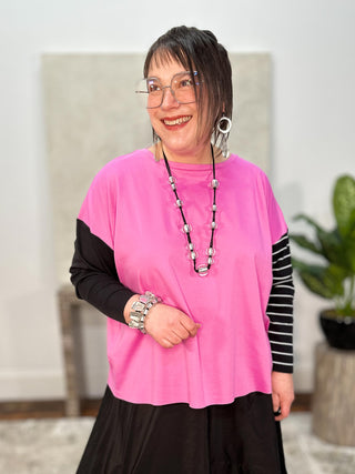 Mixed Media T, Peony/Black