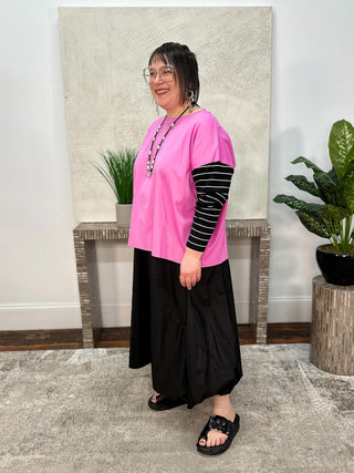 Mixed Media T, Peony/Black