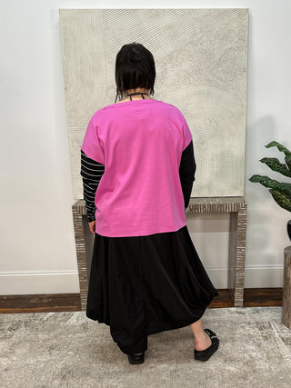 Mixed Media T, Peony/Black