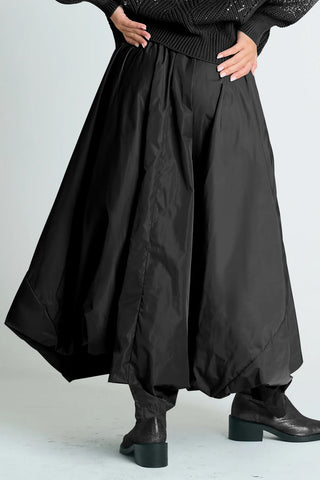 Nylon Architectural Skirt, Black