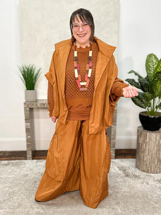 Planet by Lauren G Nylon Chic Cape, Chestnut - Statement Boutique