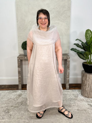 Planet by Lauren G Organza Jackie O Dress, Putty - Statement Boutique