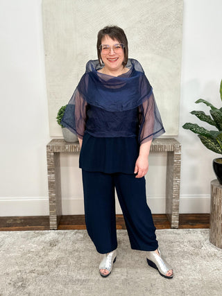 Planet by Lauren G Organza Jackie O Top, Midnight - Statement Boutique