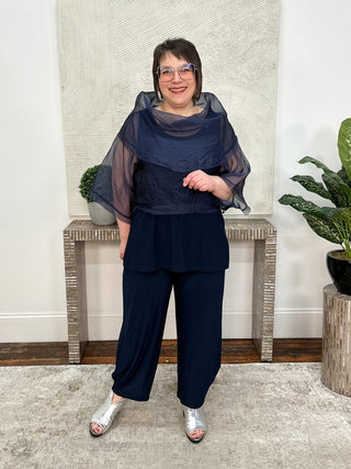 Planet by Lauren G Organza Jackie O Top, Midnight - Statement Boutique