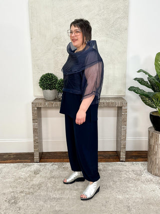 Planet by Lauren G Organza Jackie O Top, Midnight - Statement Boutique