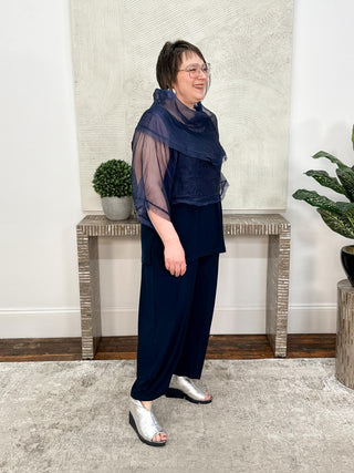 Planet by Lauren G Organza Jackie O Top, Midnight - Statement Boutique