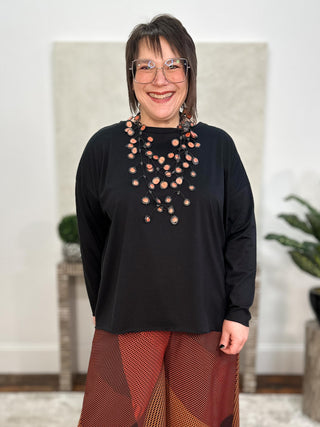 Planet by Lauren G Boxy T, Black - Statement Boutique