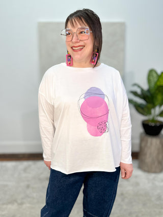 Planet by Lauren G Saturn Boxy T, White/Multi - Statement Boutique