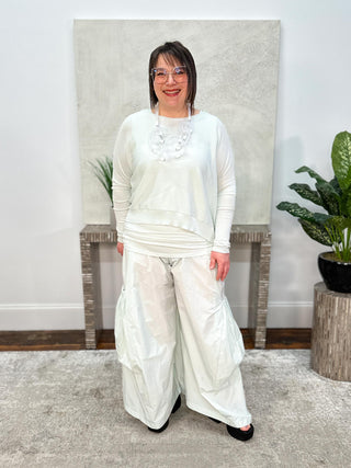 Planet by Lauren G Nylon Big Pocket Pant, Mint - Statement Boutique