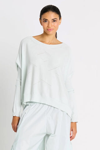 Planet by Lauren G Stitches Boatneck Sweater, Mint - Statement Boutique