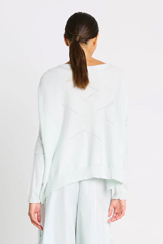Planet by Lauren G Stitches Boatneck Sweater, Mint - Statement Boutique