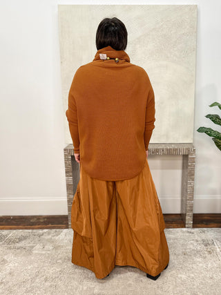 Planet by Lauren G Waffle Cowl Sweater, Chestnut - Statement Boutique