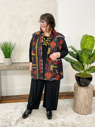 Pure Essence Printed Boucle Vest, Sante Fe - Statement Boutique