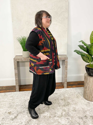Pure Essence Printed Boucle Vest, Sante Fe - Statement Boutique