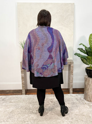 Rapti Fashion Cashmere Reversible Buckle Shawl, Large Flower Black Multi - Statement Boutique