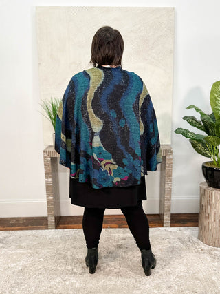 Rapti Fashion Cashmere Reversible Buckle Shawl, Large Flower Black Multi - Statement Boutique