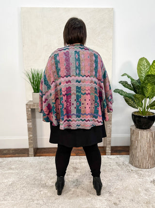 Rapti Fashion Cashmere Reversible Buckle Shawl, Zig Zag Dots Pink Multi - Statement Boutique